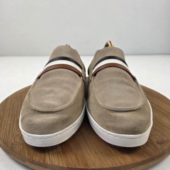 Allen Edmonds Shoes Mens Size 10.5 E Tan Suede Randolph Loafers Slip On Stripe - Picture 3 of 16